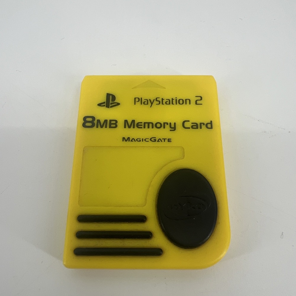 Official Nyko Sony PlayStation 2 PS2 8MB Memory Card PS-80516 Yellow Pre-owned